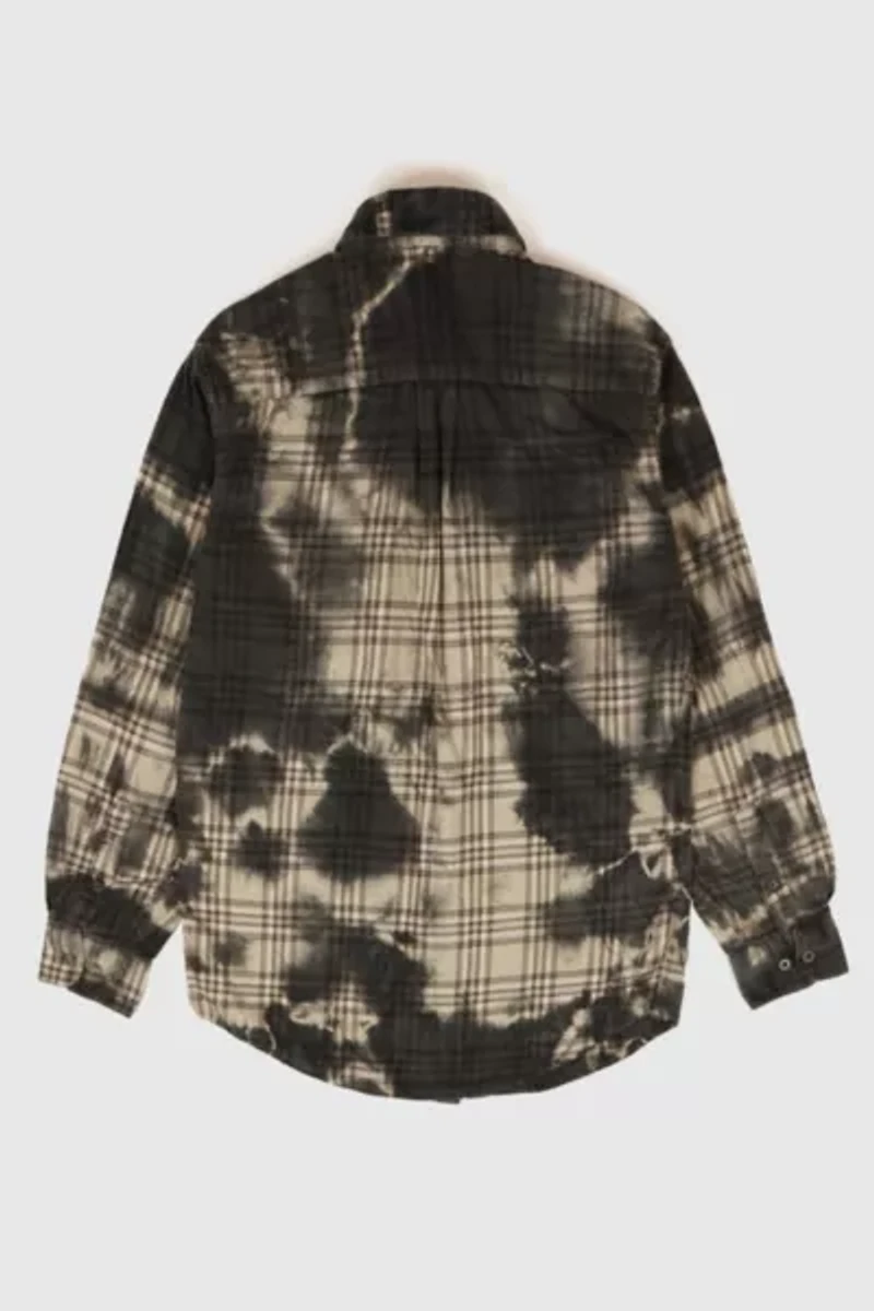 Vintage Dyed Plaid Flannel Button-Down Shirt