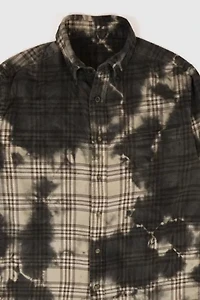 Vintage Dyed Plaid Flannel Button-Down Shirt