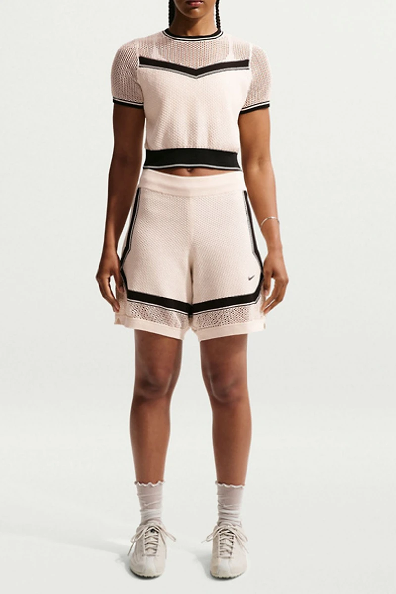 Nike Sportswear Chill Open Knit Short Sleeve Crop Top
