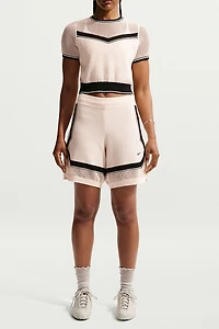 Nike Sportswear Chill Open Knit Short Sleeve Crop Top
