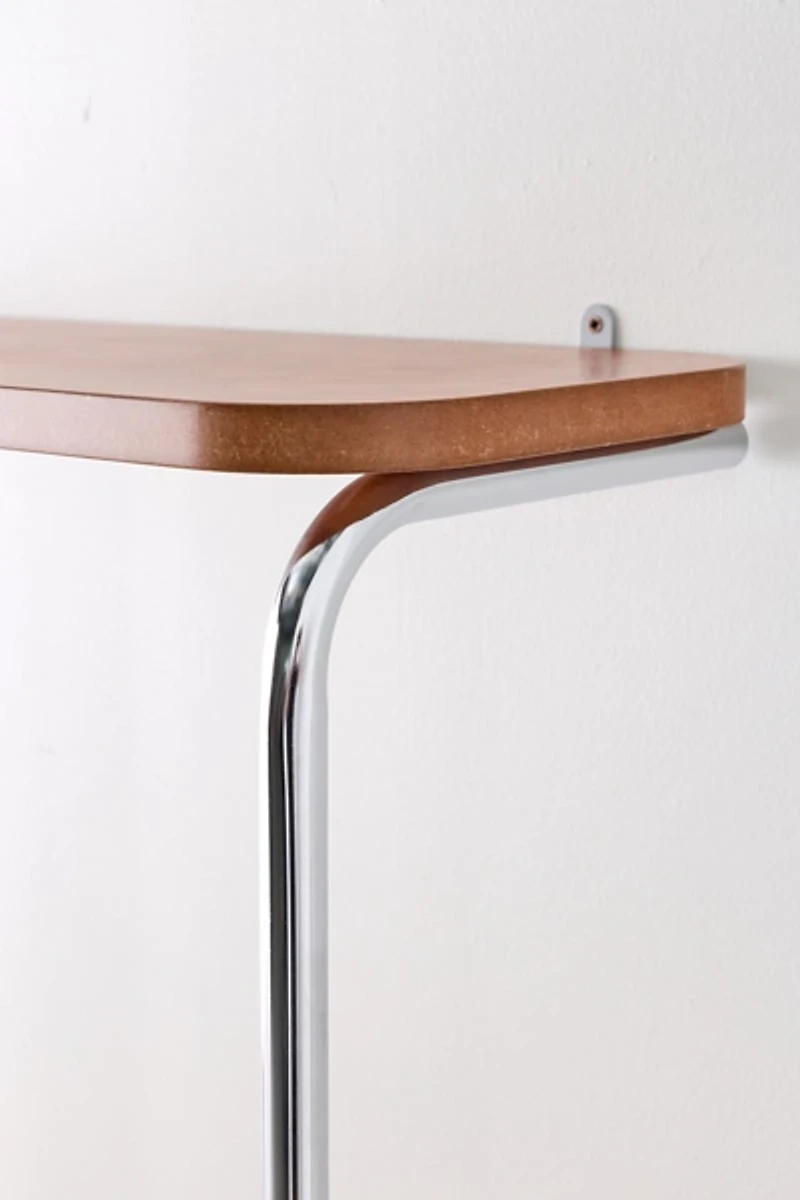 Boden Chrome Leaning Wall-Mounted Desk