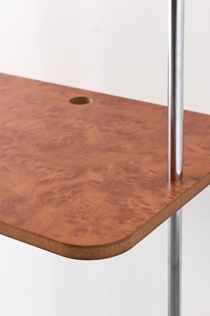 Boden Chrome Leaning Wall-Mounted Desk