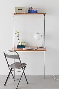 Boden Chrome Leaning Wall-Mounted Desk