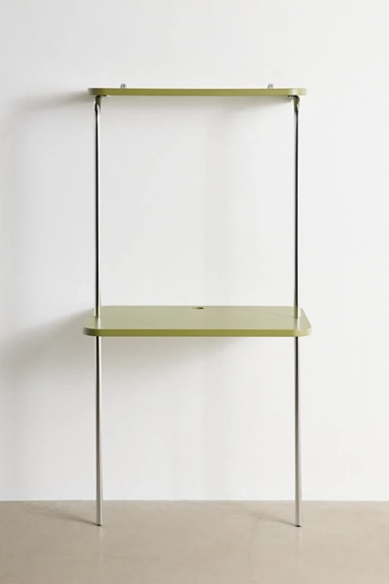 Boden Chrome Leaning Wall-Mounted Desk