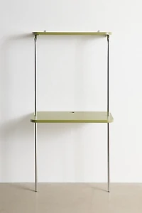 Boden Chrome Leaning Wall-Mounted Desk