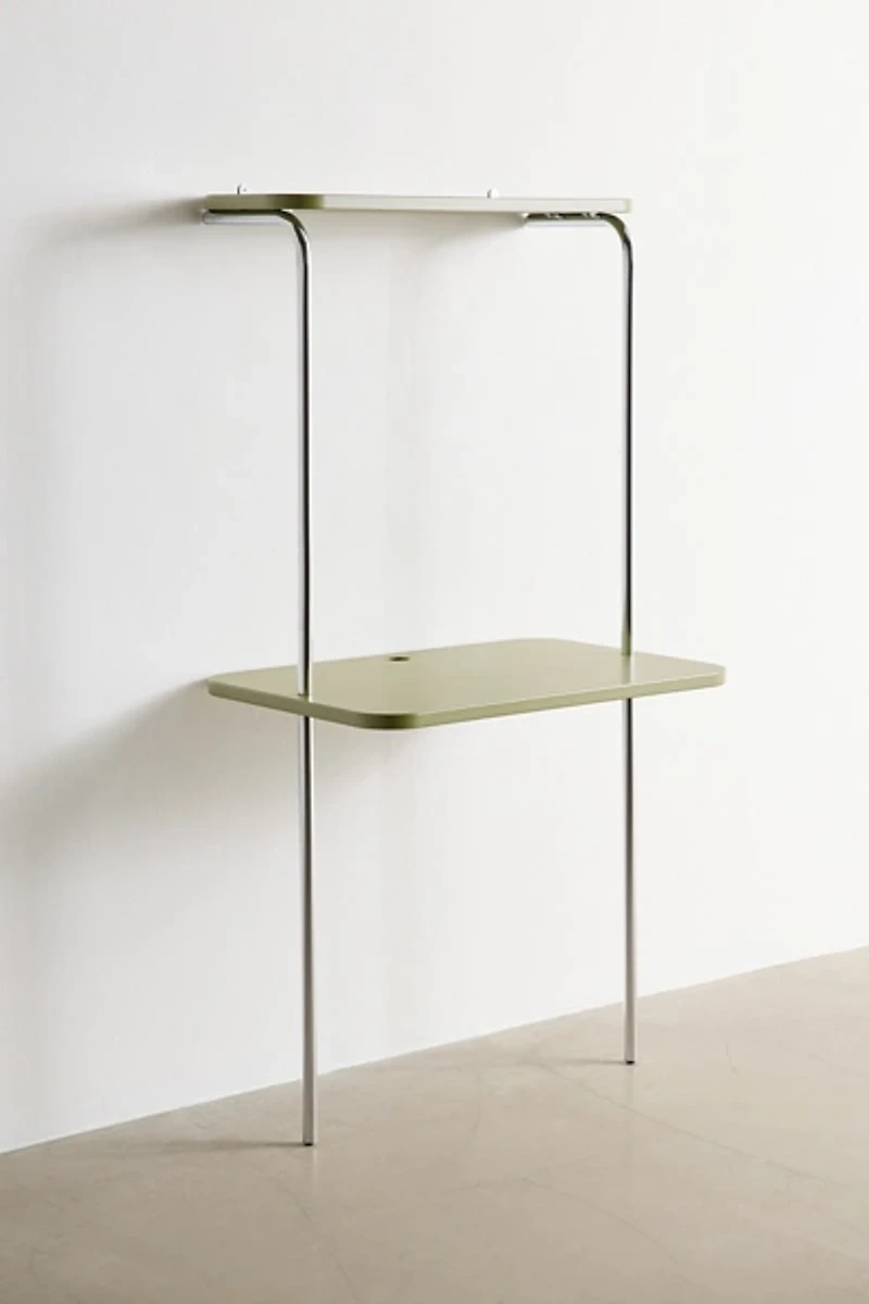 Boden Chrome Leaning Wall-Mounted Desk