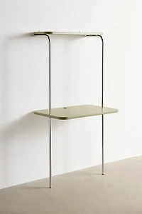 Boden Chrome Leaning Wall-Mounted Desk