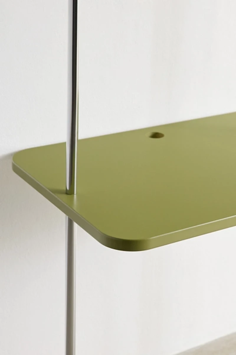 Boden Chrome Leaning Wall-Mounted Desk