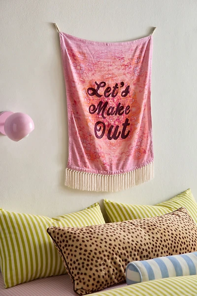 Let’s Make Out Embroidered Tapestry Wall Hanging