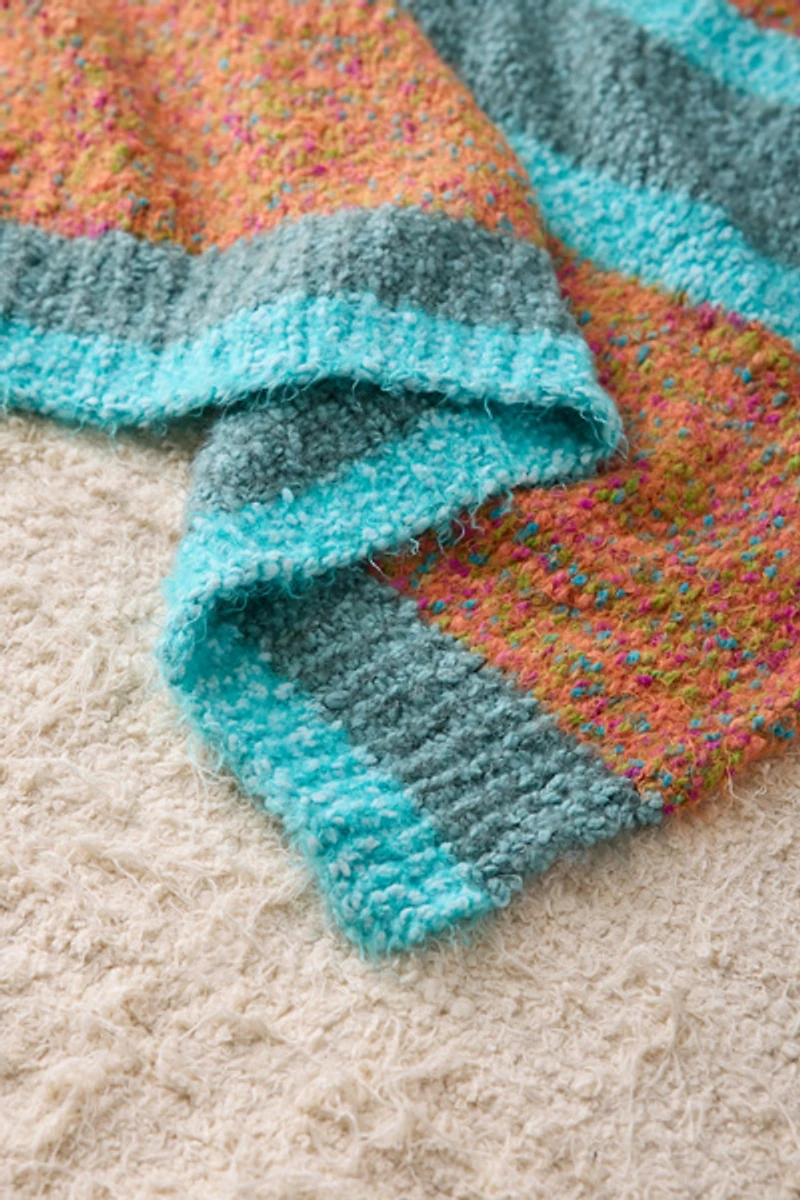 Izzy Striped Monster Fleece Throw Blanket