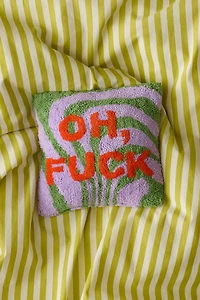 Oh, F*** Text Mini Tufted Throw Pillow