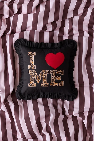 I Heart Me Ruffle Throw PIllow