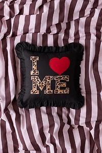 I Heart Me Ruffle Throw PIllow