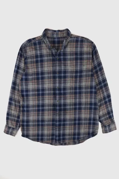 Vintage Grey Plaid Button-Down Shirt
