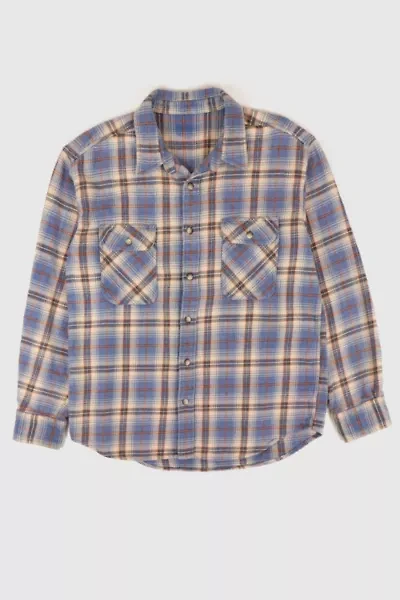 Vintage Blue Plaid Button-Down Shirt
