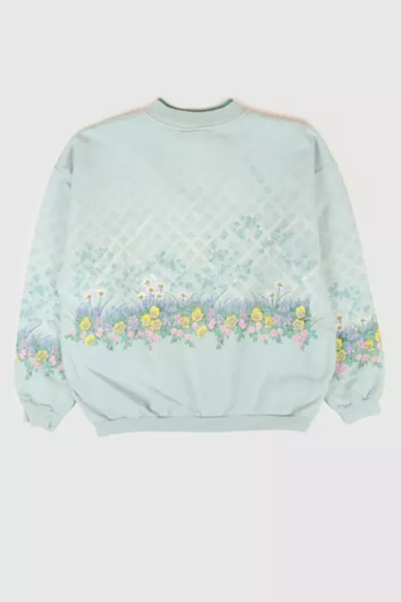 Vintage Flower Button-Down Crewneck