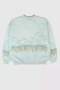 Vintage Flower Button-Down Crewneck