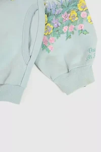 Vintage Flower Button-Down Crewneck