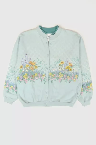 Vintage Flower Button-Down Crewneck