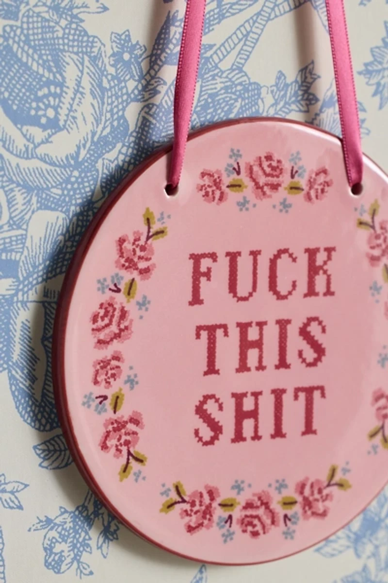 F Off Ceramic Hanging Wall Tile