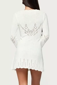 Edikted Shaia Pointelle Knit Mini Dress