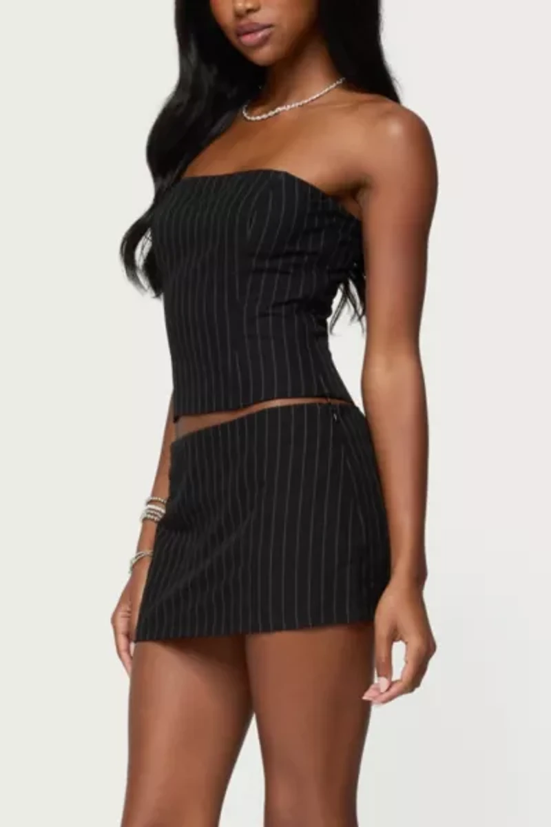 Edikted Maeve Pinstripe Mini Skort
