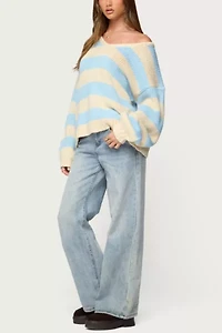 Edikted Tracie Striped Oversized Sweater