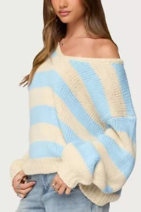Edikted Tracie Striped Oversized Sweater