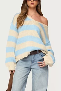 Edikted Tracie Striped Oversized Sweater