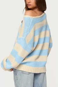 Edikted Tracie Striped Oversized Sweater