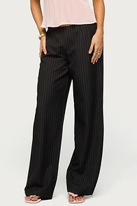 Edikted Kerie Pinstripe Low Rise Pants