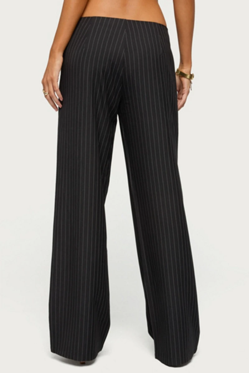 Edikted Kerie Pinstripe Low Rise Pants