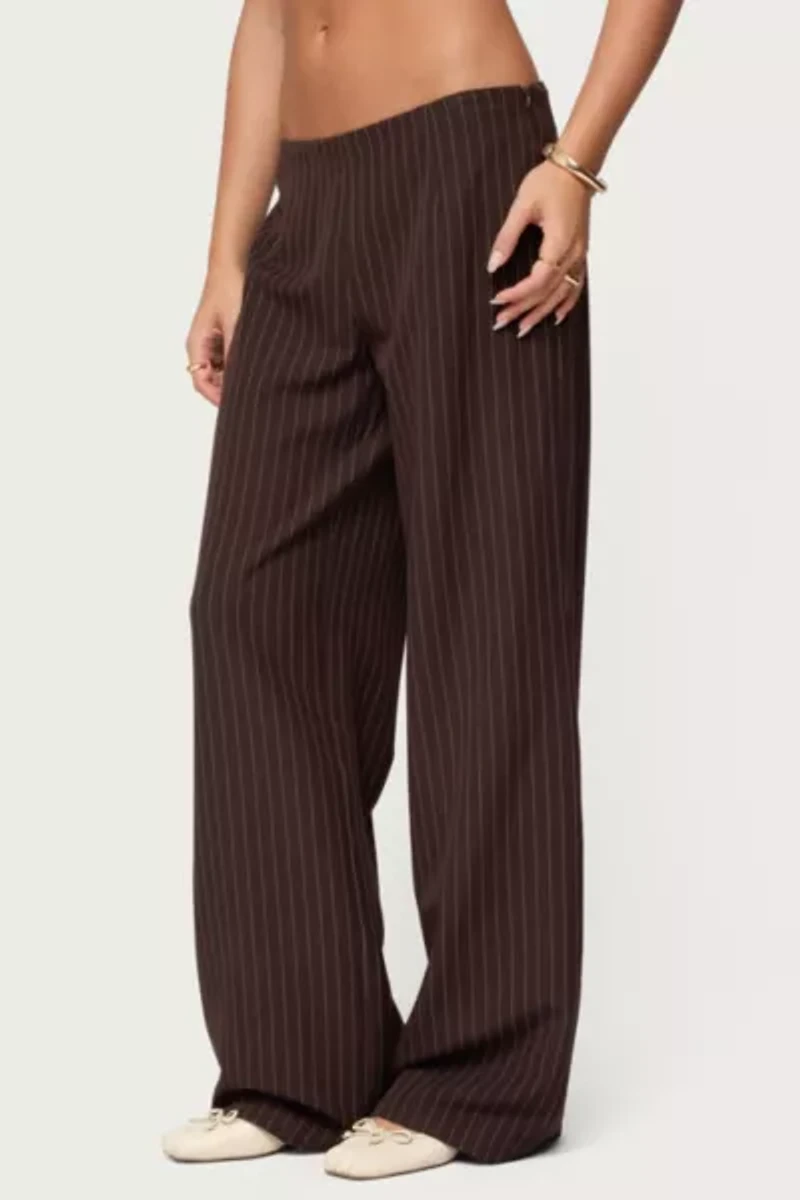 Edikted Kerie Pinstripe Low Rise Pants