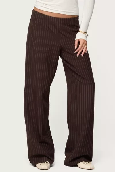 Edikted Kerie Pinstripe Low Rise Pants