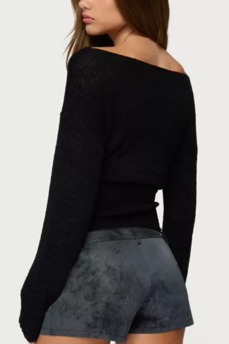 Edikted Tezi Boat Neck Light Knit Top