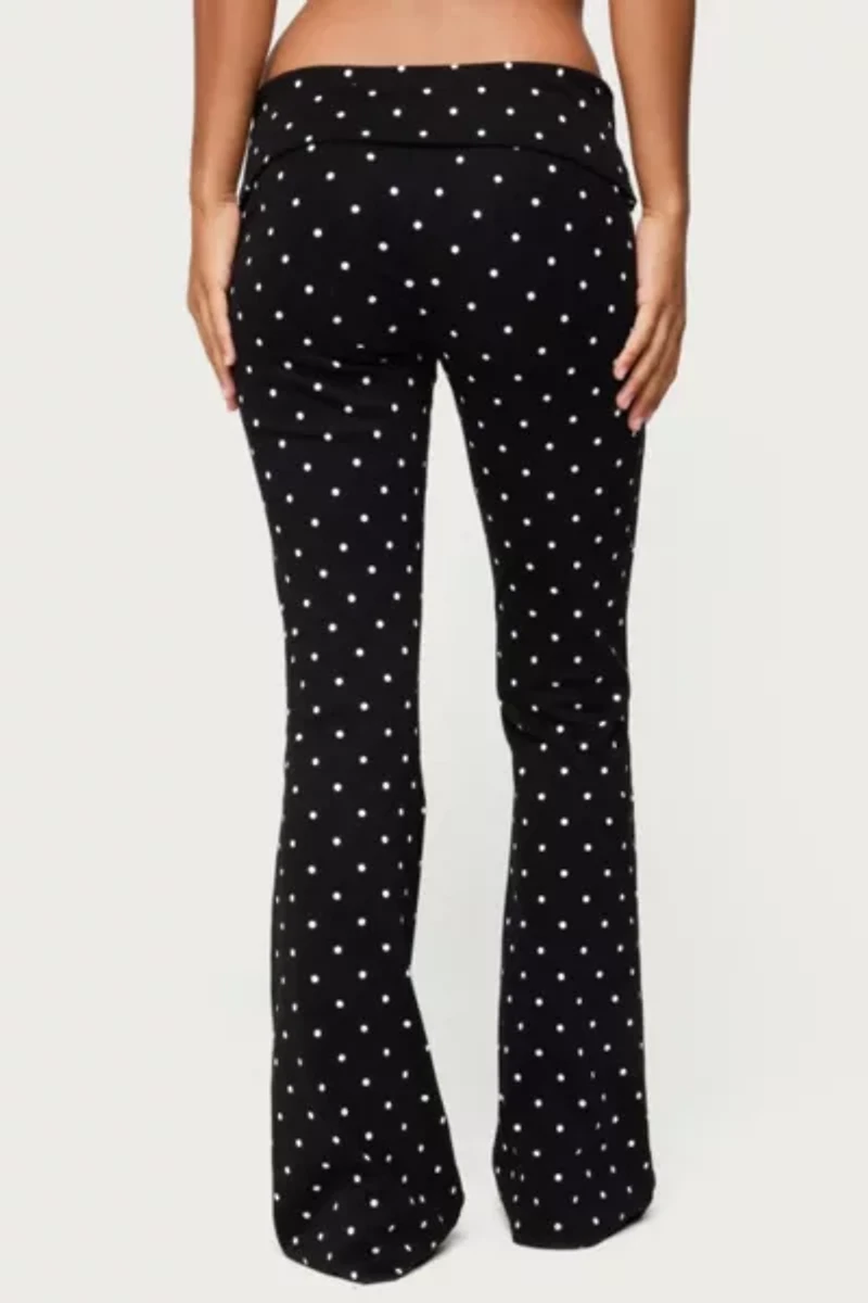 Edikted Daliya Polka Dot Fold Over Pants