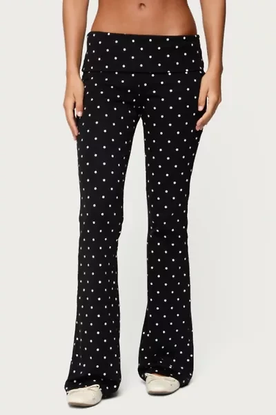 Edikted Daliya Polka Dot Fold Over Pants