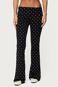 Edikted Daliya Polka Dot Fold Over Pants