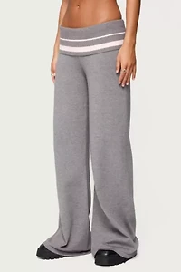 Edikted Kaliya Stripey Fold Over Knit Pants
