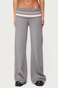 Edikted Kaliya Stripey Fold Over Knit Pants