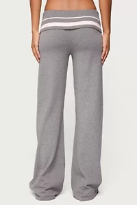 Edikted Kaliya Stripey Fold Over Knit Pants