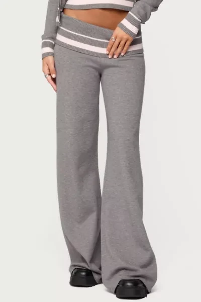 Edikted Kaliya Stripey Fold Over Knit Pants