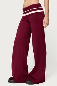 Edikted Kaliya Stripey Fold Over Knit Pants