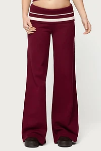 Edikted Kaliya Stripey Fold Over Knit Pants