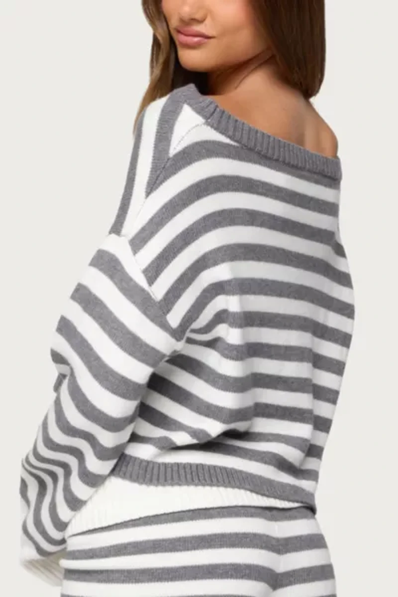 Edikted Saphi Striped Oversized Knit Sweater