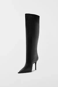 Schutz Snakeskin Mary Up Knee-High Boot