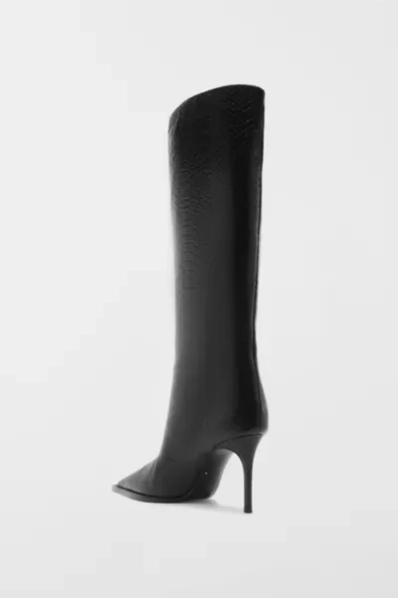 Schutz Snakeskin Mary Up Knee-High Boot