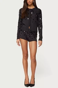 Edikted Cierra Sequin Knit Cardigan