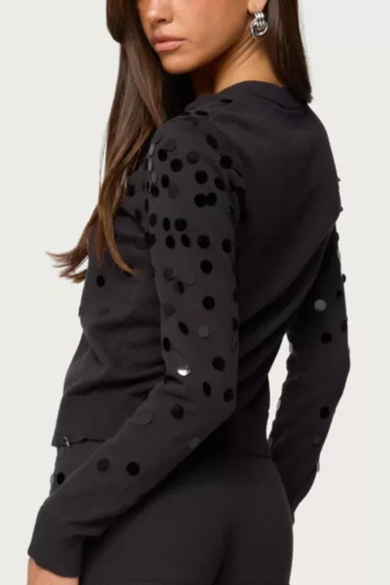Edikted Cierra Sequin Knit Cardigan