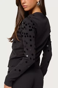 Edikted Cierra Sequin Knit Cardigan